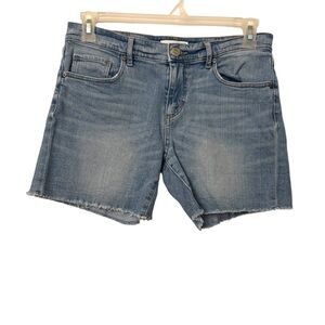 Loft Jean Shorts Light Wash Raw Hem